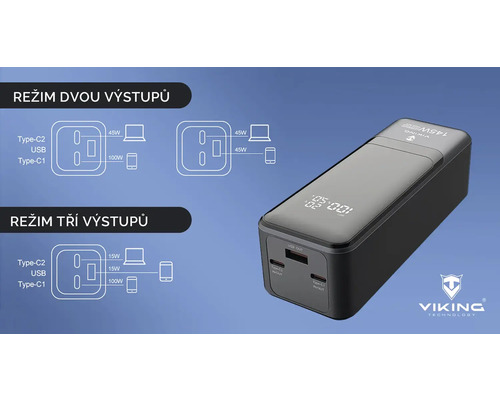 Prenosná nabíjacia stanica s dvoma a tromi výstupmi.