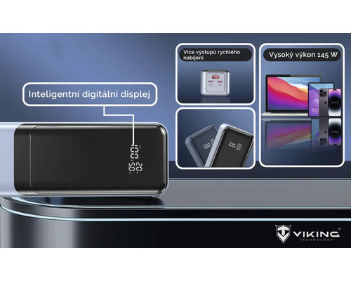 Externá batéria s digitálnym displejom, niekoľkými výstupmi a výkonom 145 W