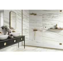 Dlažba Obklad imitácia mramoru LUCCA Bianco Gold mat 60x120 cm