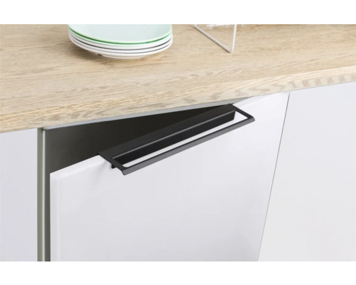 Skrinka kuchynské dvierka s čiernou rukoväťou