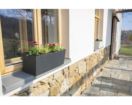 Kvetináč s kvetmi na okennom parapete