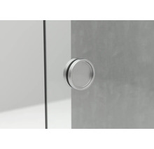 Guľatá kovová kľučka na sklenené dvere