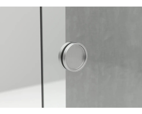 Guľatá kovová kľučka na sklenené dvere