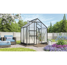 Skleník Vitavia Apollo 2500 polykarbonát 4 mm 195x137 cm čierny vr. základového rámu