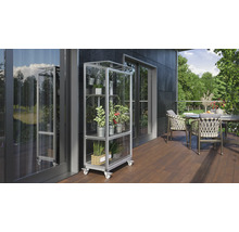 Skleník na balkón Vitavia Polis 350 sklenený 81x43 cm hliník vr. kolieskového rámu