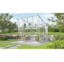 Skleník Vitavia Playa 7600 kombinácia skla a polykarbonátu 258x291,6 cm hliník vr. základového rámu
