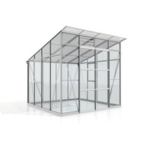 Skleník Vitavia Playa 7600 kombinácia skla a polykarbonátu 258x291,6 cm hliník vr. základového rámu
