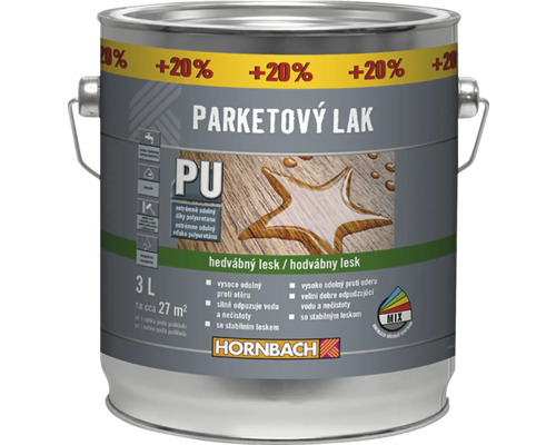 HORNBACH MIX PU Parketový lak hodvábny lesk 3 L na miešanie