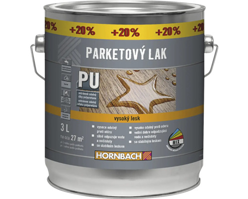 HORNBACH MIX PU Parketový lak vysoký lesk 3 L na miešanie