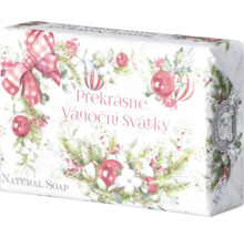 Prírodné mydlo s vianočným dizajnom obalu
