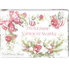 Obal prírodného mydla s vianočným motívom