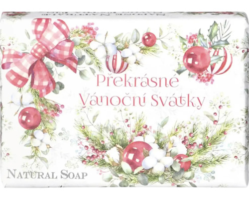 Obal prírodného mydla s vianočným motívom