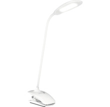 Biela LED klipsová lampa s flexibilným ramenom