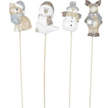 Dekoratívne figúrky na Vianoce, rôzne motívy na drevených tyčiach