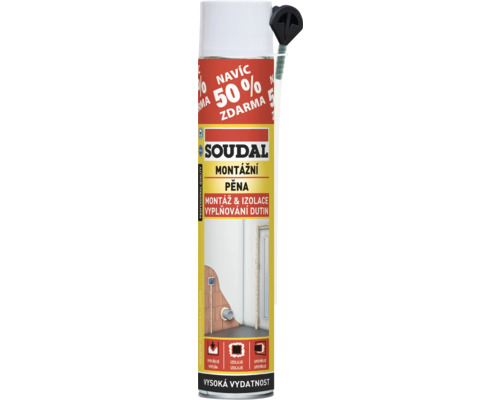 Montážna pena Soudal 500 ml + 50% zadarmo