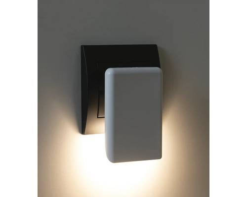 LED nočné osvetlenie do zásuvky Kanlux 37394 ORISA LED WW-W 0,28 W 5 lm 3000 K biele Nástenné svietidlo s obdĺžnikovým tienidlom pre vnútorné použitie