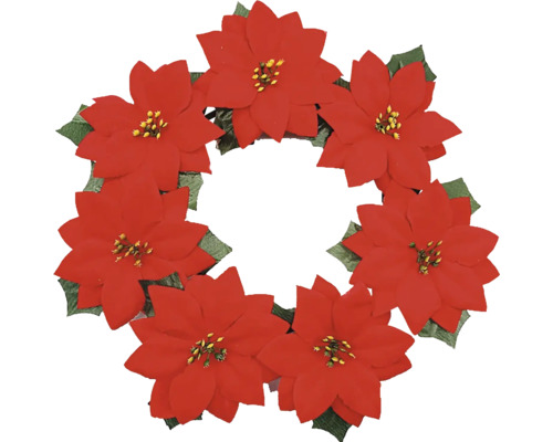 Veniec vianočná hviezda poinsettia Ø 30 cm