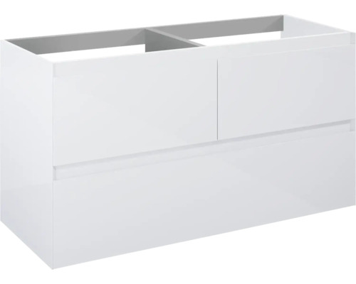 Kúpeľňová skrinka pod umývadlo Jungborn DECEM biela 120 x 63,5 x 45,8 cm 169097 Biela skrinka pod umývadlo s dvoma zásuvkami