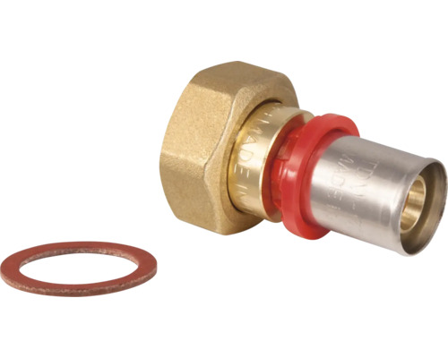 Lisovacia tvarovka s prevlečnou maticou a tesniacim krúžkom pre inštaláciu sanitárneho zariadenia a kúrenia