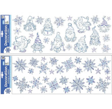 Nálepky na okno s motívmi trpaslíkov a snehových vločiek