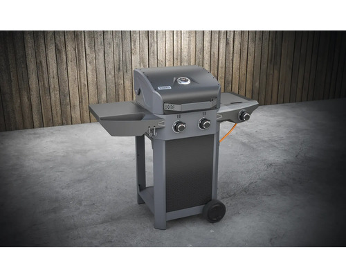 Plynový gril s dvoma horákmi a bočnými policami