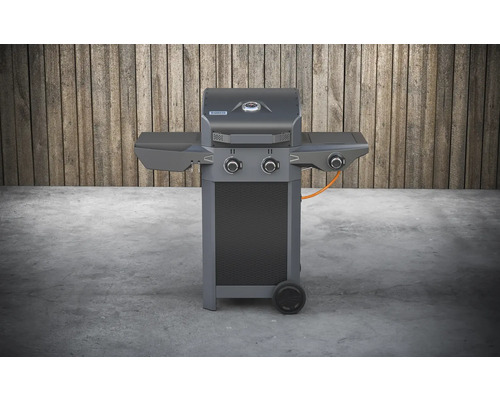 Plynový gril s dvoma horákmi a dvoma odkladacími plochami