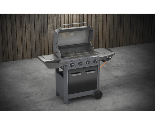 Plynový gril so štyrmi horákmi, grilovacím roštom a spodnou skrinkou