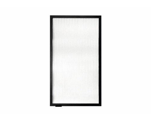 Dverové krídlo so svetlíkom z rebrovaného štruktúrovaného skla a čiernym rámom