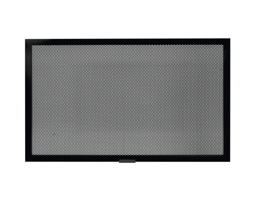 Čierna kovová zástena proti iskrám ku krbu