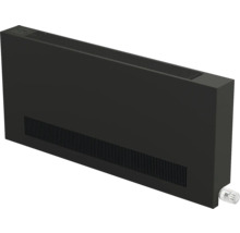 Čierny konvektorový radiátor s termostatickým ventilom pre vnútorné priestory