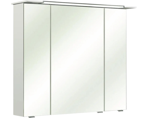 Zrkadlová skrinka s osvetlením Pelipal Quickset 80 x 16 x 71 cm biela vysokolesklá Zrkadlová skrinka s tromi dvierkami a osvetlením