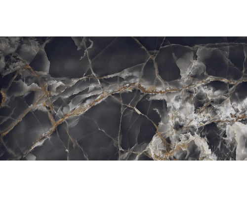 Detail tmavej onyxovej dlaždice s mramorovaním