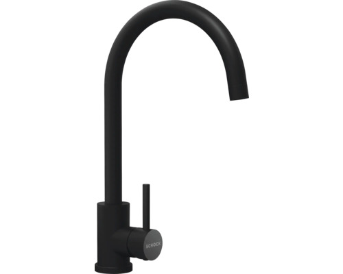Čierna kuchynská batéria s vysokým výtokom od spoločnosti Schock