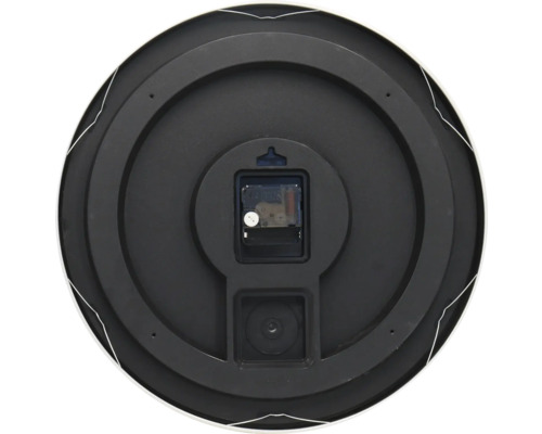 Zadná strana nástenných hodín so strojčekom a systémom zavesenia