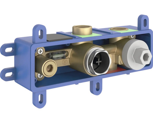 Podomietková krabica pre vodovodný kohútik z plastu a mosadze