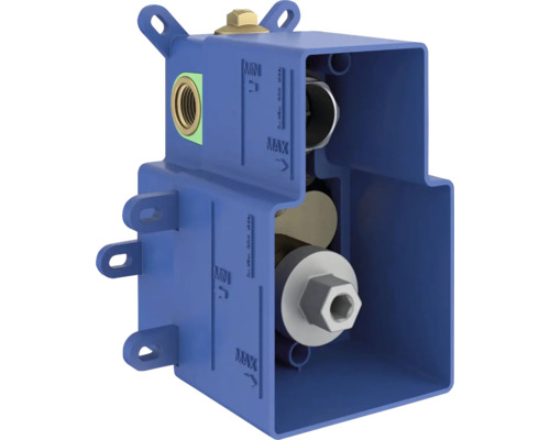 Modré podomietkové teleso pre sanitárne inštalácie.