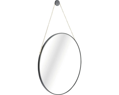 Okrúhle zrkadlo so zavesením na nástennom držiaku