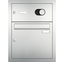 Nerezová poštová schránka s vhadzovacou štrbinou, zámkom a priehradkou na noviny