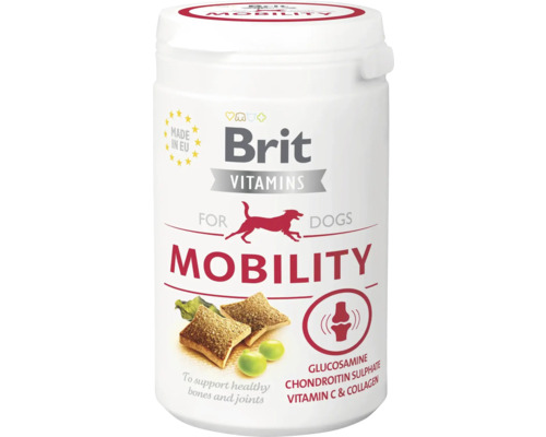 Maškrty pre psov Brit Care Vitamins Mobility 150 g Brit Vitamins doplnok pre podporu mobility psov v dóze