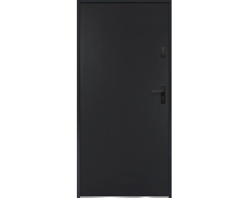 Zatvorené vchodové dvere s kľučkou a zámkom