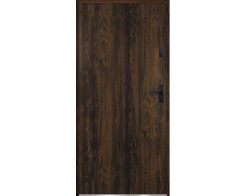 Kovové vchodové dvere P68 Artemida 90 P orech otváranie dovnútra Drevené dvere s kľučkou