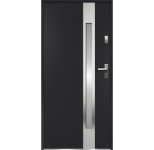 Vchodové dvere s vertikálnou sklenenou vložkou a kľučkou