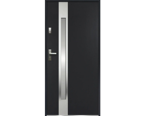 Vchodové dvere s kľučkou a zvislou sklenenou vložkou