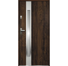 Drevené dvere s kovovou vložkou a rukoväťou