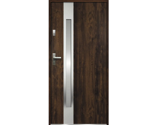 Bezpečnostné dvere so strieborným ozdobným pruhom a kľučkou