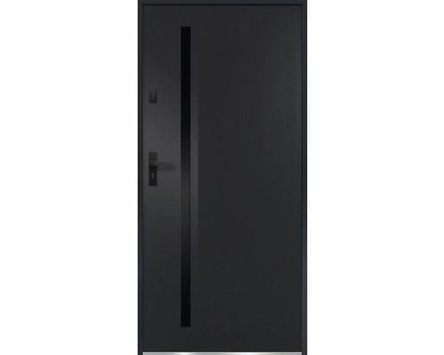 Kovové vchodové dvere S68 Arteo 90 P antracit otváranie dovnútra Dvere s kľučkou a zámkom