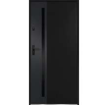 Tmavé vchodové dvere s kľučkou a zámkom