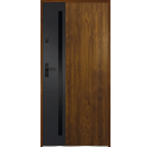 Vchodové dvere s bočným dielom, drevenou štruktúrou a kľučkou