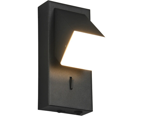 Čierne vonkajšie nástenné svietidlo s výstupom svetla hore