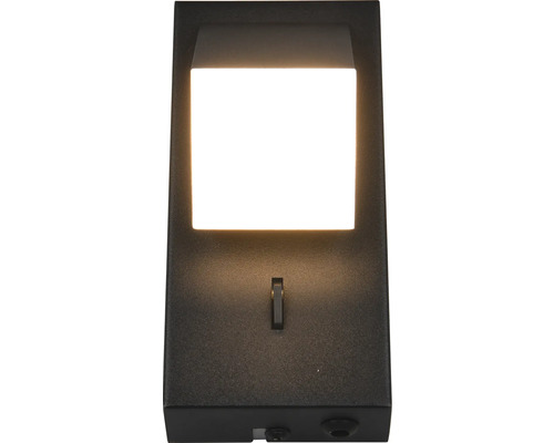 Čierne LED nástenné svietidlo s vypínačom